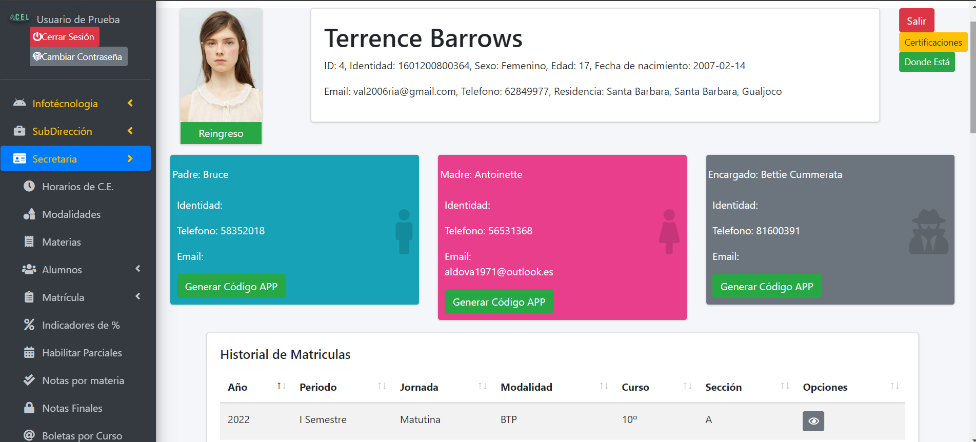 Gestión de Alumnos