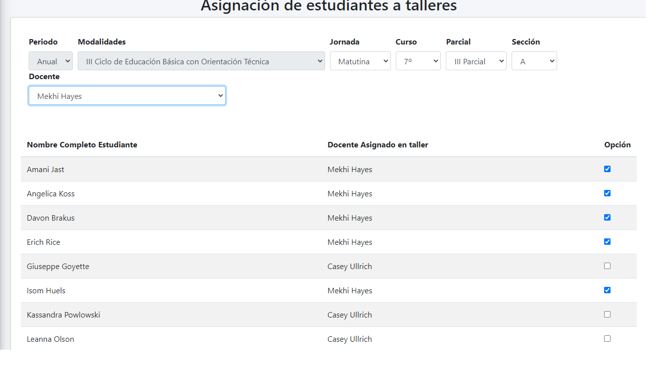 Asignación de Grupos
