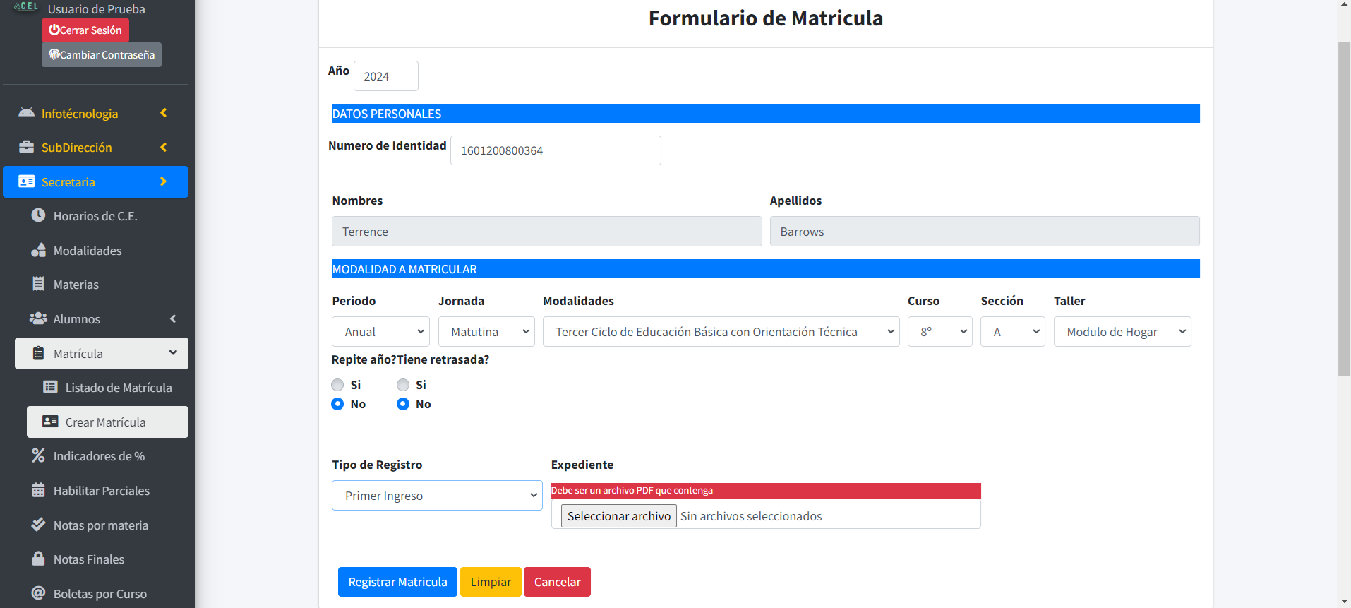 Matrícula